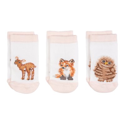 Deer, fox and owl Baby Socks gift set
