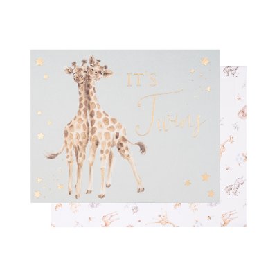 Giraffe twins greeting card