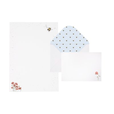 Bee and poppy letter writing set