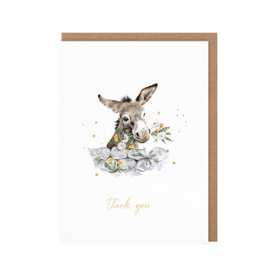 'Fine And Dandy' Donkey Thank You Little Sentiment Card 