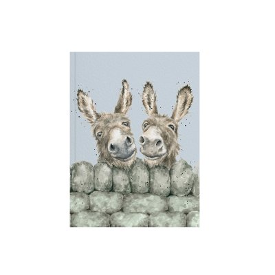 Illustration of two donkey's heads on A6 paperback notebook 
