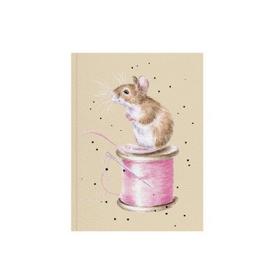 Mouse and Thread illustration on A6 paperback Notebook 