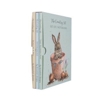 Rabbit, bee and hedgehog set of three notebooks