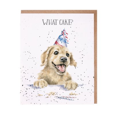 Dog in a party hat birthday card