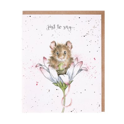 Mouse in a daisy just to say card