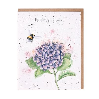 Bee and Hydrangea sympathy card