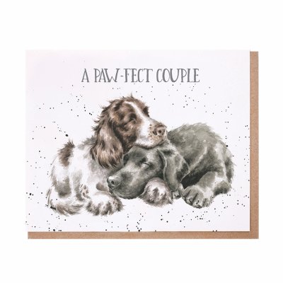 Springer Spaniel and Labrador perfect couple card