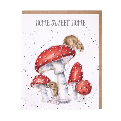 Mouse and toadstools new home card