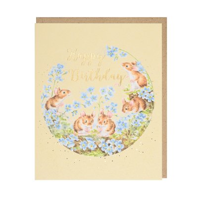 Forget Me Not Mouse Birthday Card