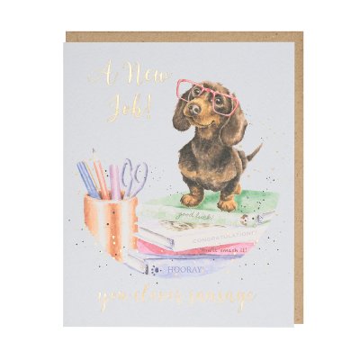 Clever Sausage Dachshund New Job Card
