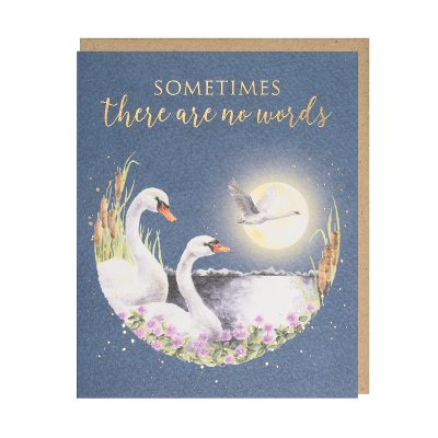Swan Lake Swan Sympathy Card