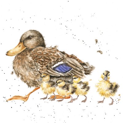'Room for a Small One' duck and duckling artwork print
