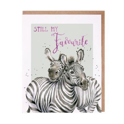 'Still my Favourite' zebra anniversary card