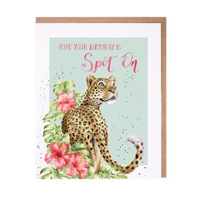 'Hope Your Birthday is Spot On' leopard Birthday Card