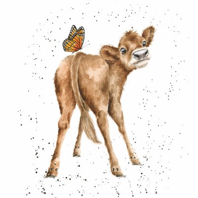 'Fluttery Fabulous' calf and butterfly artwork print