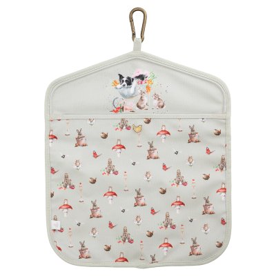 Peg bag with animal pattern and Border Collie design