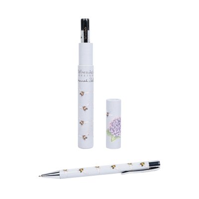 A busy bee pen covered with illustrations of bumble bees.