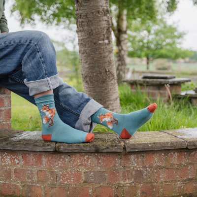 &#039;Bright Eyed and Bushy Tailed&#039; Fox Men&#039;s Socks