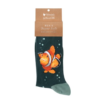 Men's socks with a clown fish design