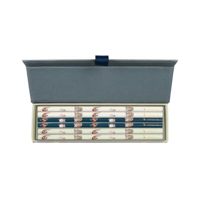 Pencil set in a gift box with animal illustrations