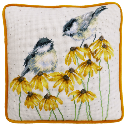 Chickadee and flower tapestry kit