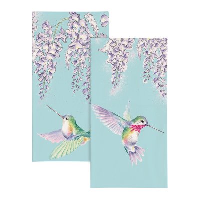 Hummingbird and wisteria illustrated pocket tissues