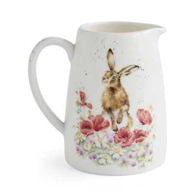 Hare and poppy posy jug