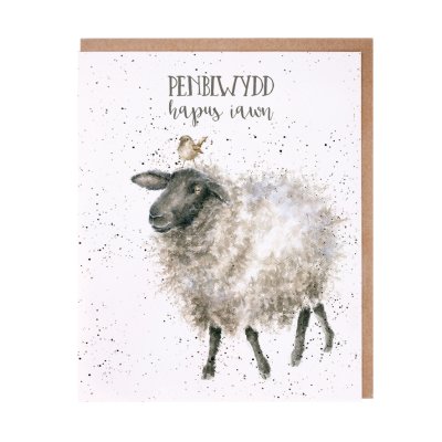 Sheep Welsh Birthday card