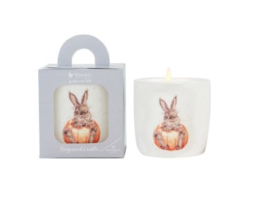 Rabbit and pumpkin candle jar