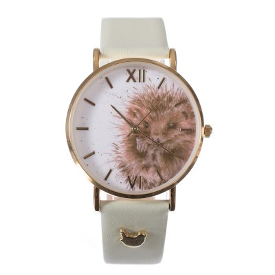 Hedgehog watch with a green coloured strap