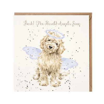 Dog with fairy wings Christmas card