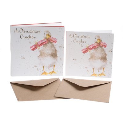 Duck with a cracker boxed Christmas cards