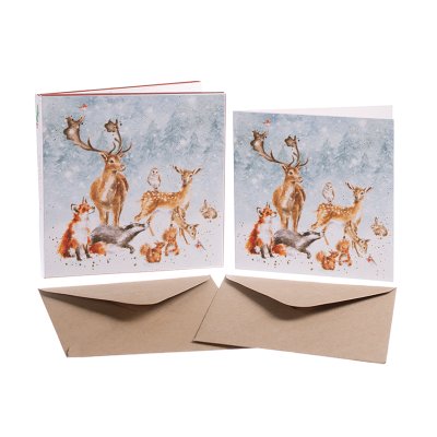Woodland animal snowy scene boxed Christmas cards