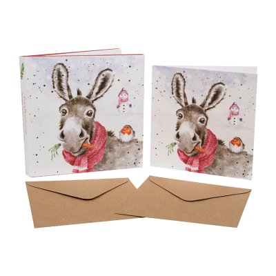 Donkey and robin boxed Christmas cards