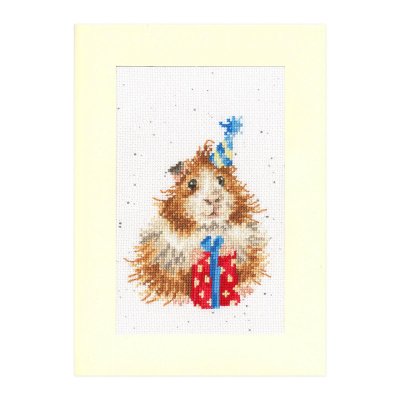 Guinea pig cross stitch card