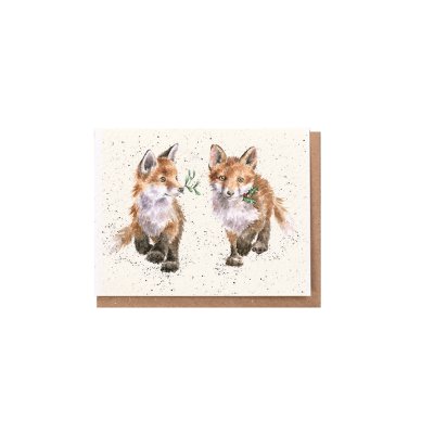Fox and mistletoe mini Christmas card