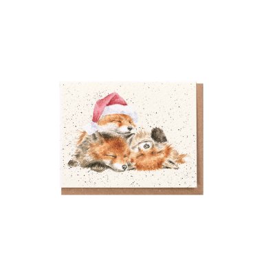 Fox cub mini Christmas card