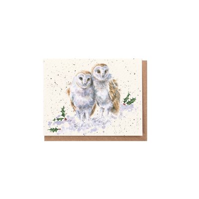 Owls mini Christmas card