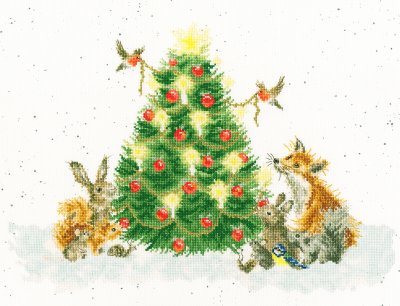 Christmas woodland animal cross stitch