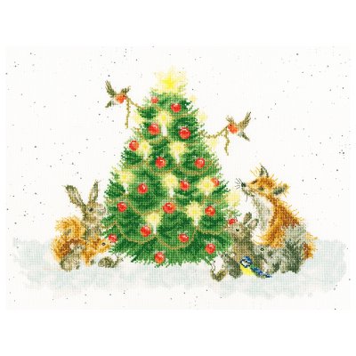 Christmas woodland animal cross stitch