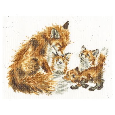 Fox and fox cub cross stitch