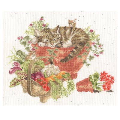 'Purrrfect Spot' Cat Cross Stitch