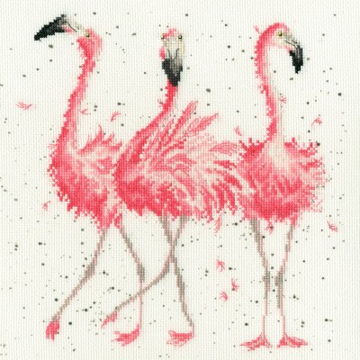 Three Flamingos cross stitch