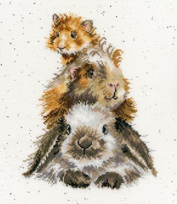 Rabbit, guinea pig and hamster cross stitch kit