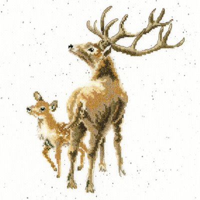 Deer and fawn cross stitch kit