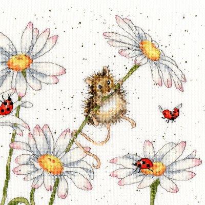 Mouse and Daisy cross stitch kit