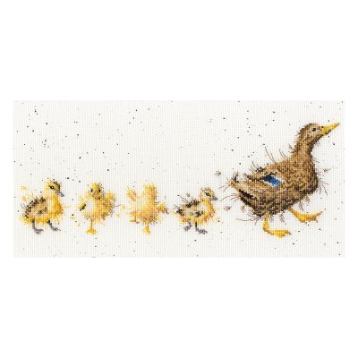 Duck and duckling cross stitch kit