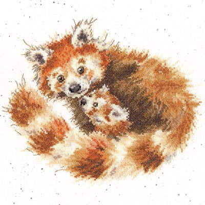 Red panda cross stitch kit