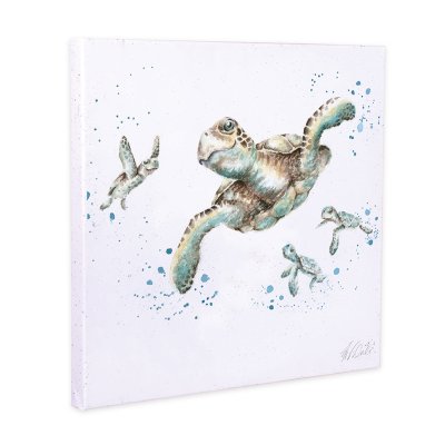 Swimming School turtle canvas print
