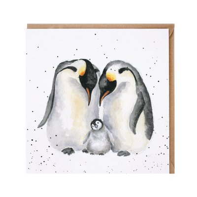 Emperor penguin greeting card